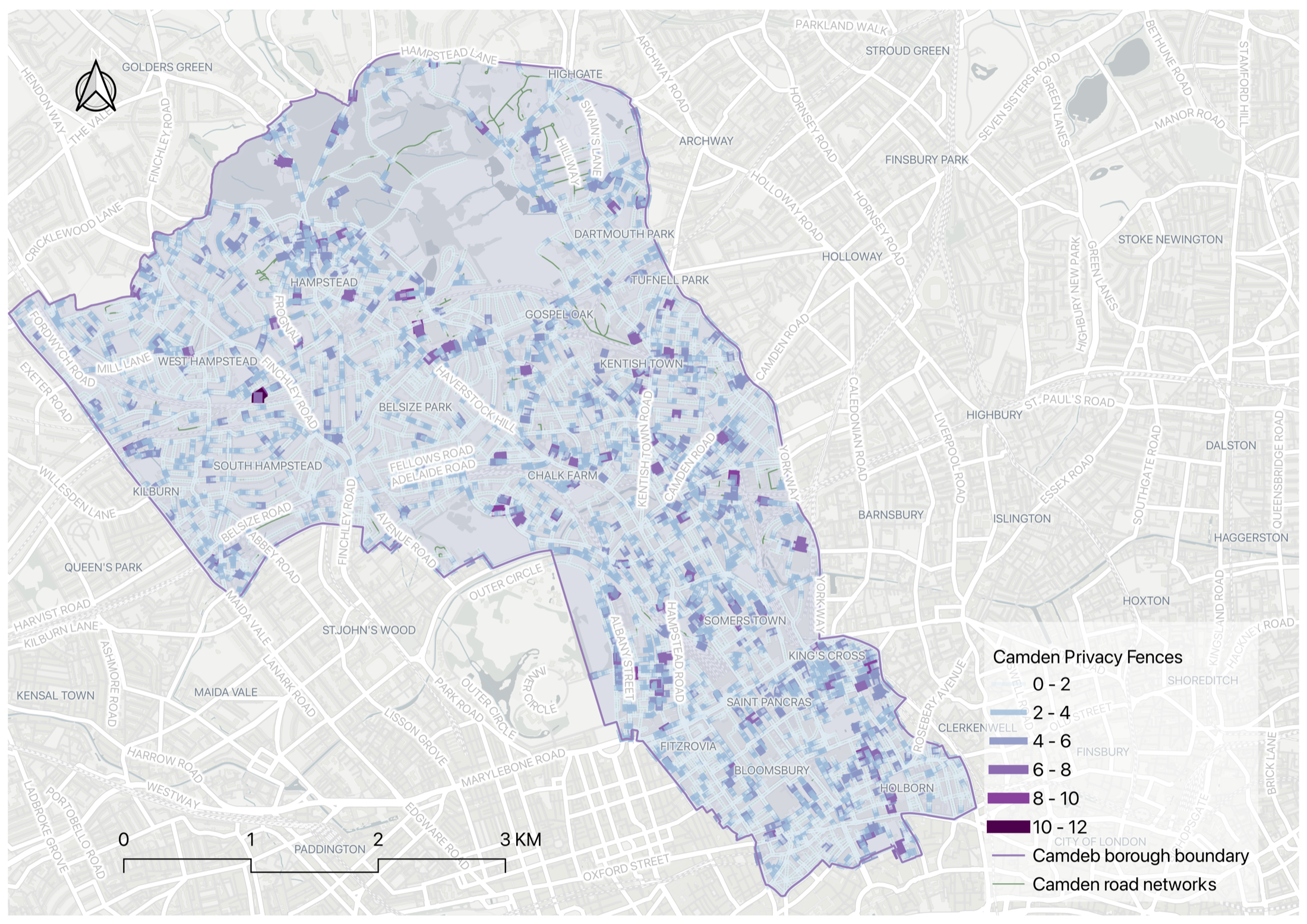 Camden privacy fences detection map