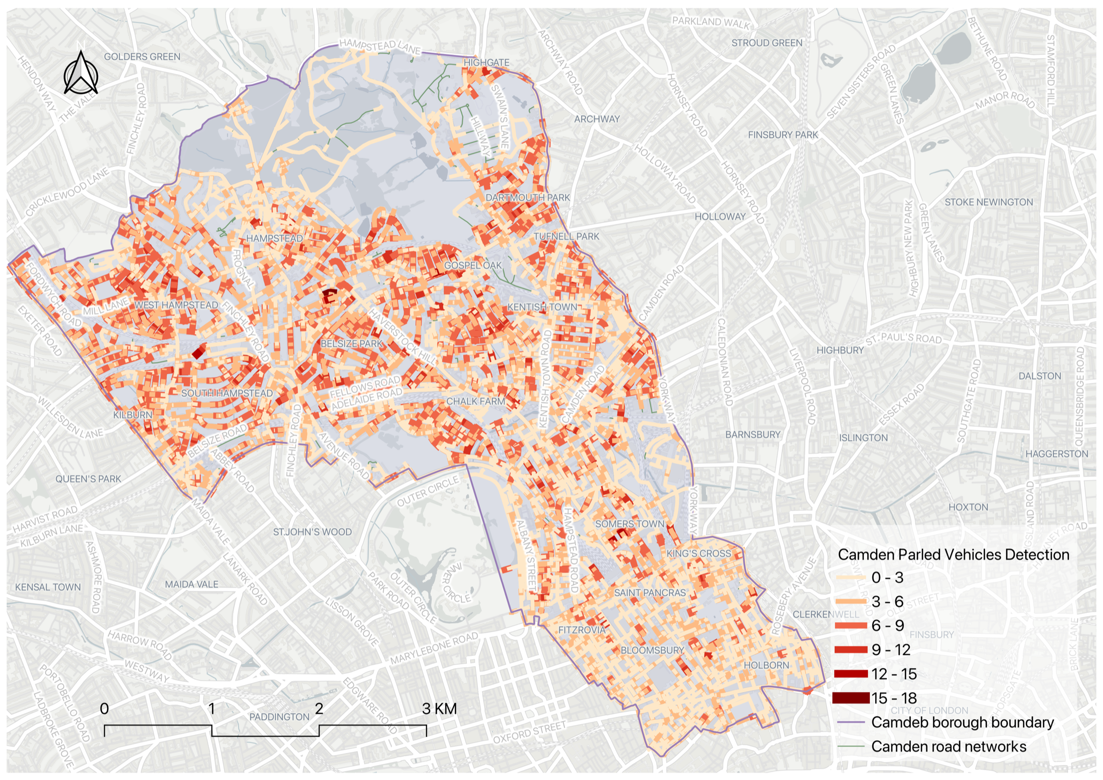 Camden parked vehicles detection map