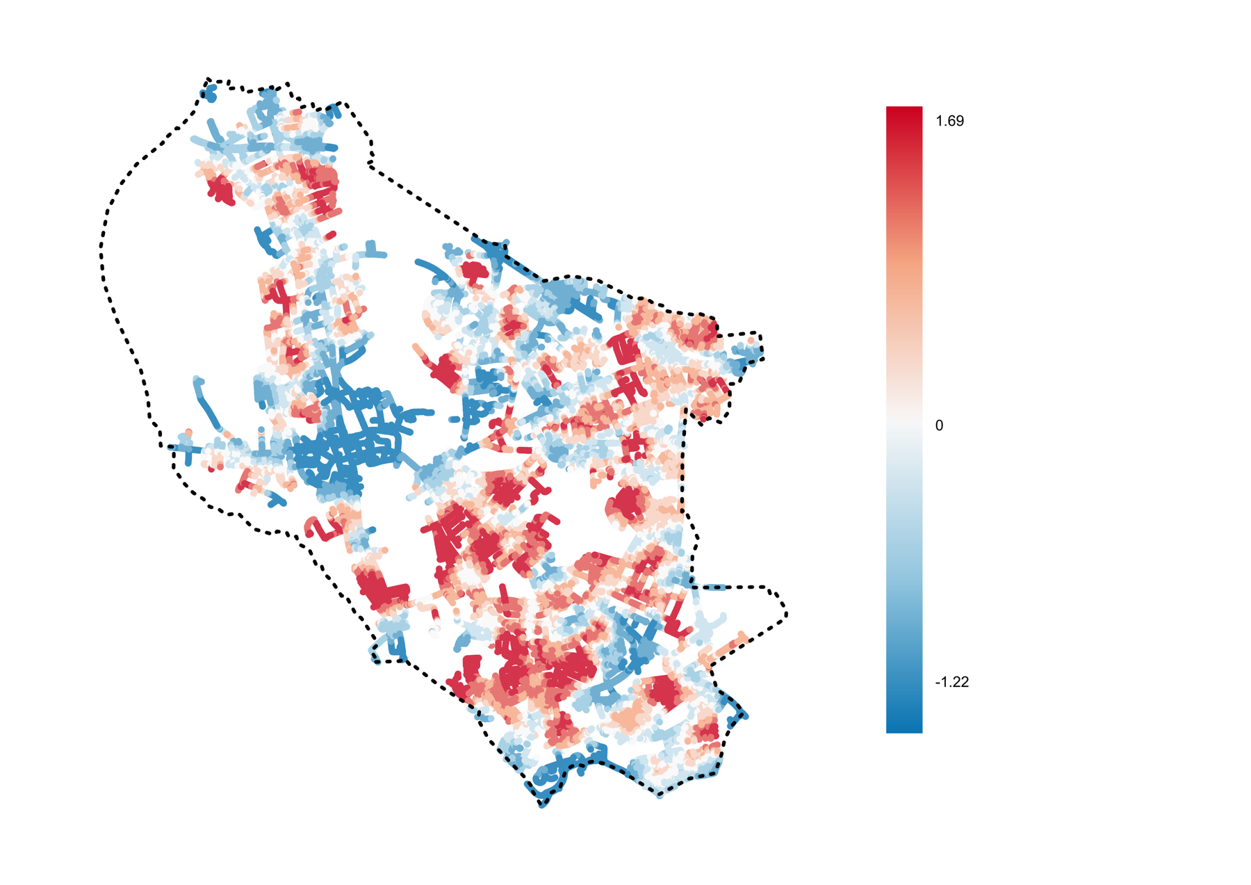 PWI difference distribution map for Oxford